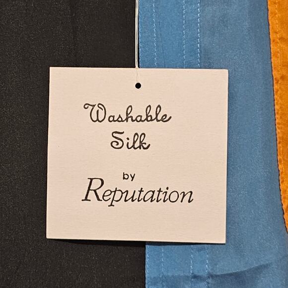 Reputation Colorblock Washable Silk Button-Up Shirt Men's Size XL NWT Retro - Picture 4 of 6